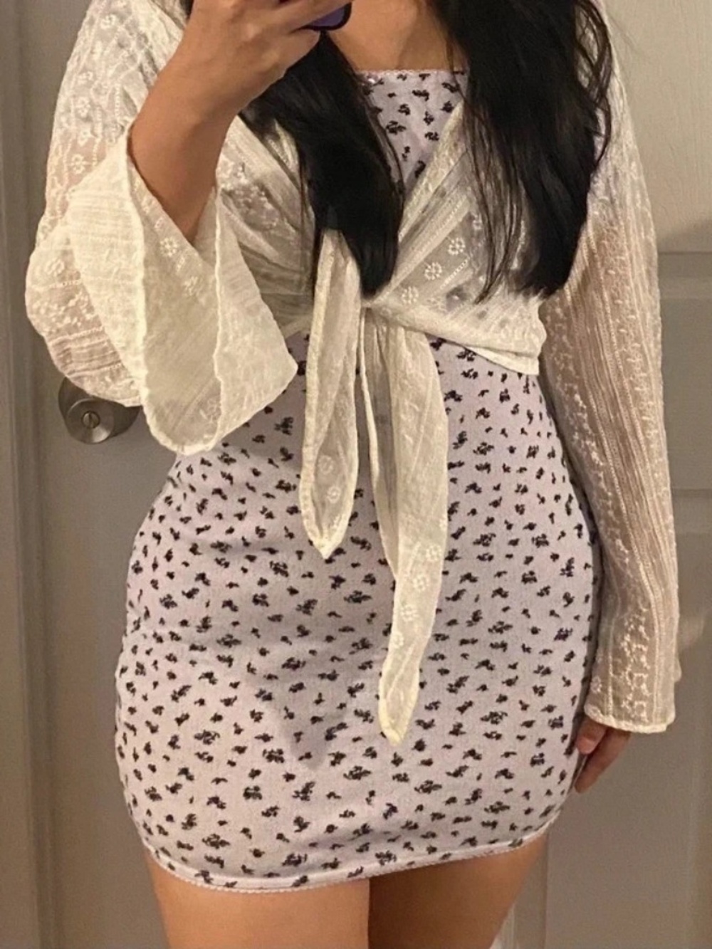 Forever 21 purple floral casual mini dress
